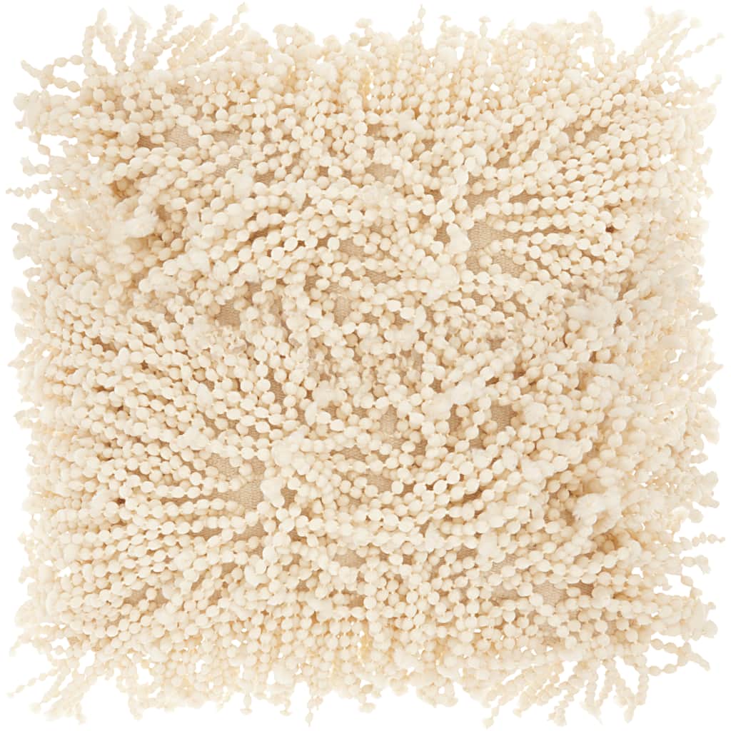Mina Victory Shag Skinny Fugga Ivory Throw Pillow by Nourison (20-Inch X 20-Inch)