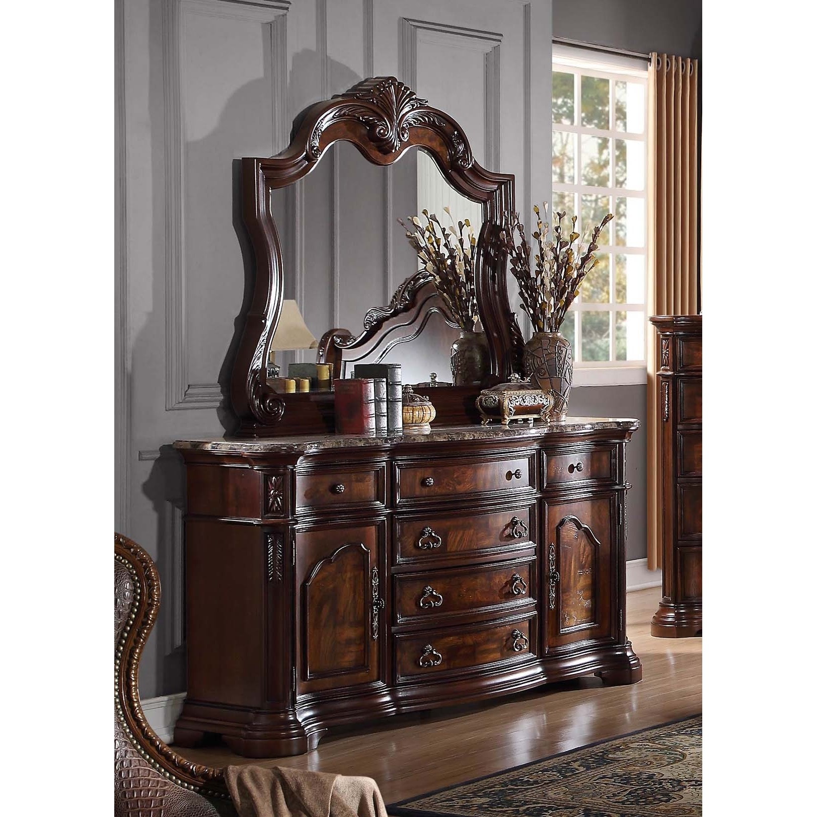 Shop Best Master Furniture Traditional Walnut 6 Drawer Dresser And