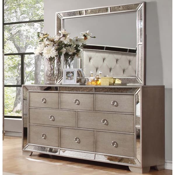 Shop Best Master Furniture Silver Bronze Dresser And Mirror