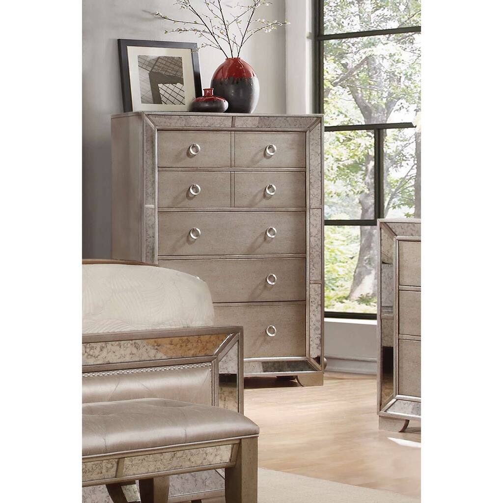 Best Master Furniture Silver Bronze 5-Drawer Chest