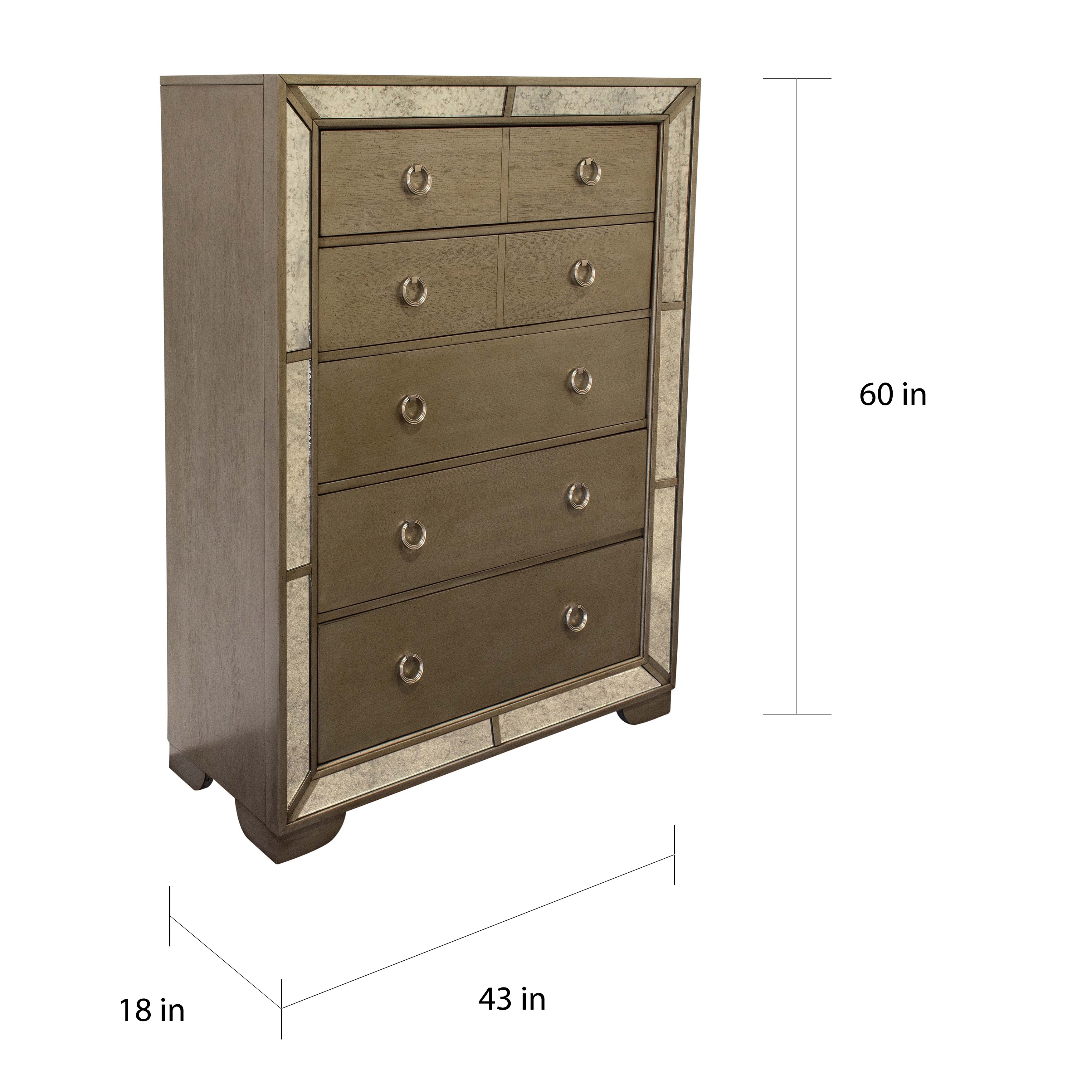 Shop Best Master Furniture Silver Bronze 5 Drawer Chest Free