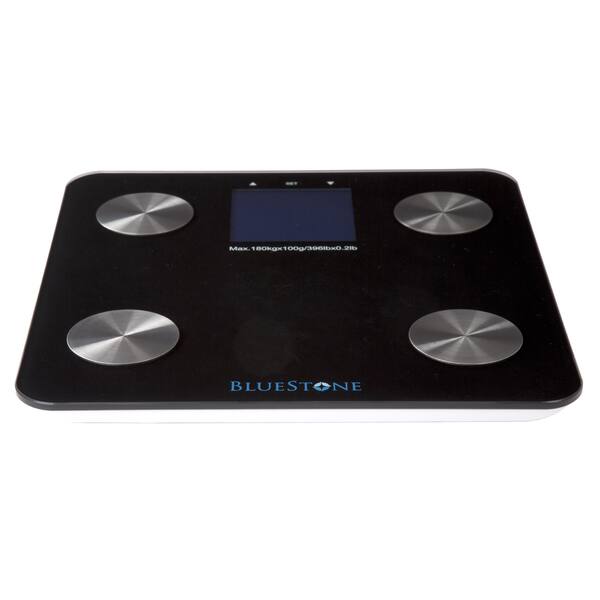 Travel Bathroom Digital Body Scale With Pop Out Display ? Tempered Glass  Electronic LCD Screen, Battery Powered, LBs and Kilos by Bluestone 