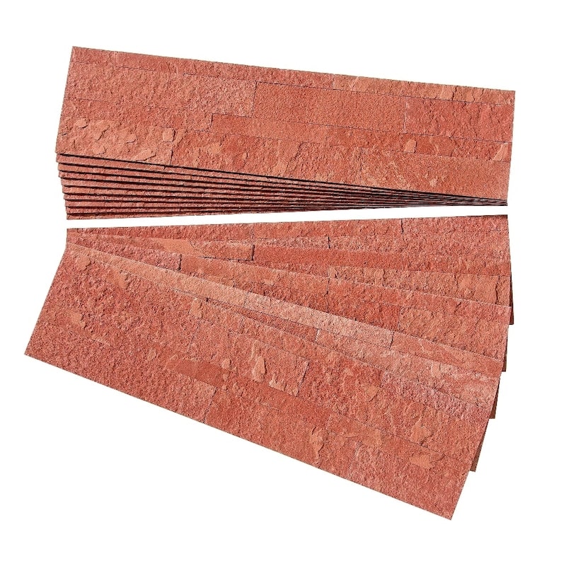 Aspect Peel and Stick Stone Overlay Kitchen Backsplash - Autumn Sandstone (Approx. 15 sq ft Kit) - 15 Sq Ft Kit
