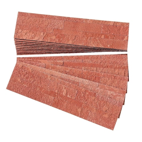 Aspect Autumn Sandstone Peel and Stick Stone Backsplash 15 sq. ft. Kit
