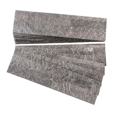Aspect Peel and Stick Stone Overlay Kitchen Backsplash - Frosted Quartz (Approx. 15 sq ft Kit) - 15 Sq Ft Kit