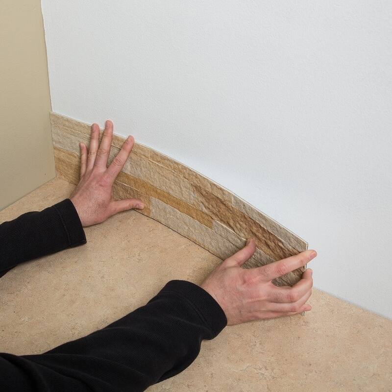 Aspect Golden Sandstone Peel and Stick Stone Backsplash 15 sq. ft. Kit