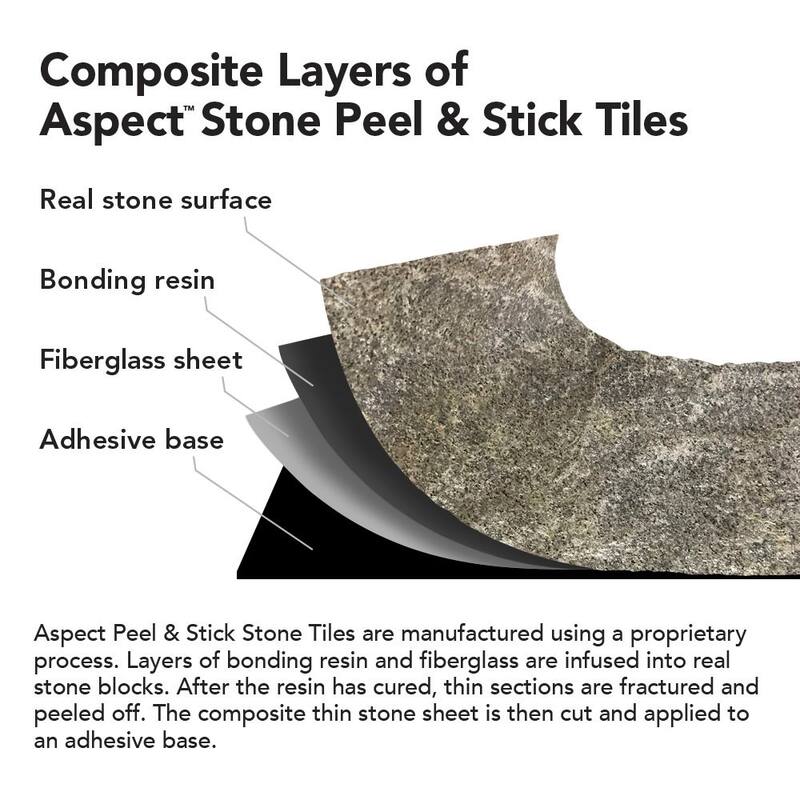 Aspect Golden Sandstone Peel and Stick Stone Backsplash 15 sq. ft. Kit
