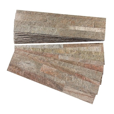 Aspect Tarnished Quartz Peel and Stick Stone Backsplash 15 sq. ft. Kit