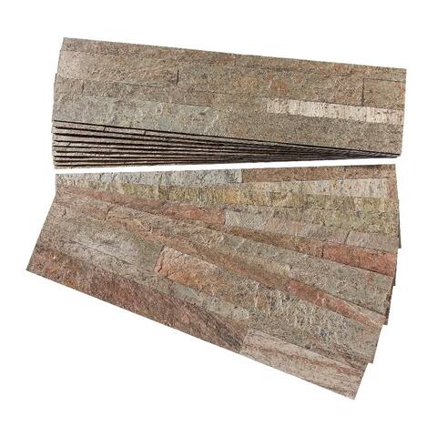 Aspect Tarnished Quartz Peel and Stick Stone Backsplash 15 sq. ft. Kit