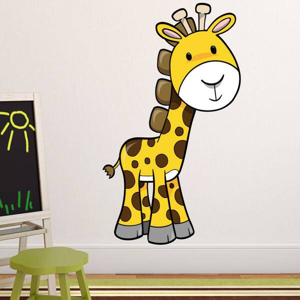 slide 1 of 1, Giraffe Fabric Wall Decal, 4' Tall 100% Woven Fabric Adhesive Decal