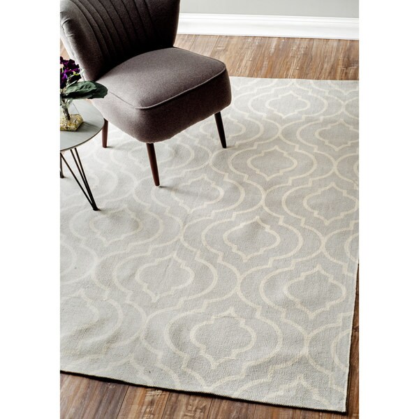 nuLOOM Flatweave Modern Geometric Printed Trellis Cotton Rug (4' x 6