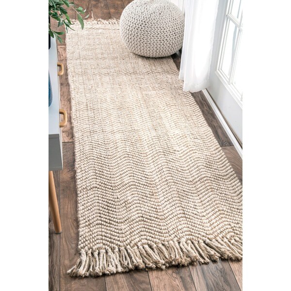 nuLOOM Handmade Texture Jute Runner Rug (2'6 x 8')