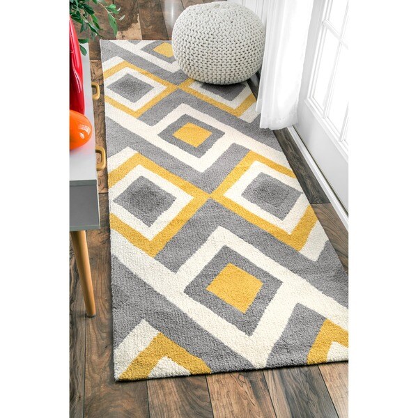 Shop nuLOOM Handmade Geometric Triangle Grey Runner Rug (2 ...