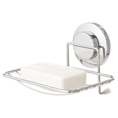 Everloc Push N' Loc Stainless Steel Suction Cup Soap Holder - Silver