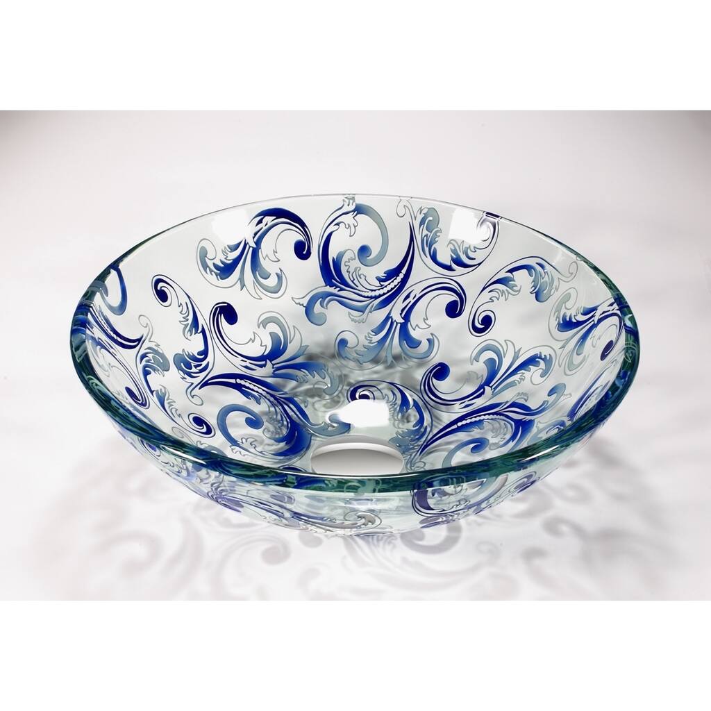 Legion Furniture Blue Glass Transluscent Vessel Bowl