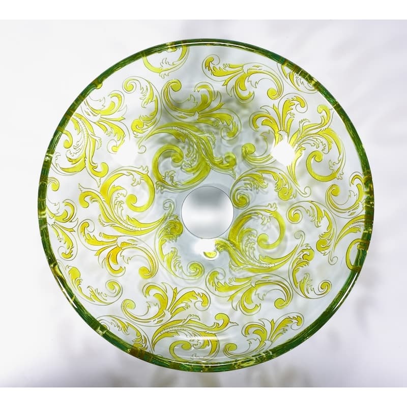 Legion Furniture Transluscent Yellow Green Vessel Bowl