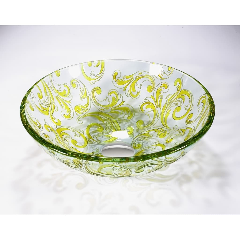 Legion Furniture Transluscent Yellow Green Vessel Bowl