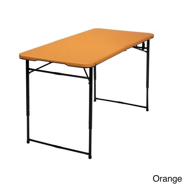 Shop Cosco 4 Ft Indoor Outdoor Adjustable Height Center Fold Tailgate Table With Carrying Handle Overstock 12378332