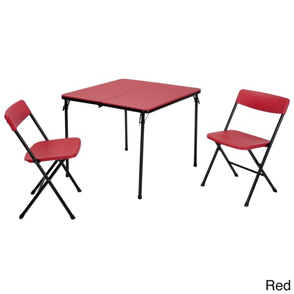 COSCO 3 piece Indoor Outdoor Center Fold Table and 2 Chairs