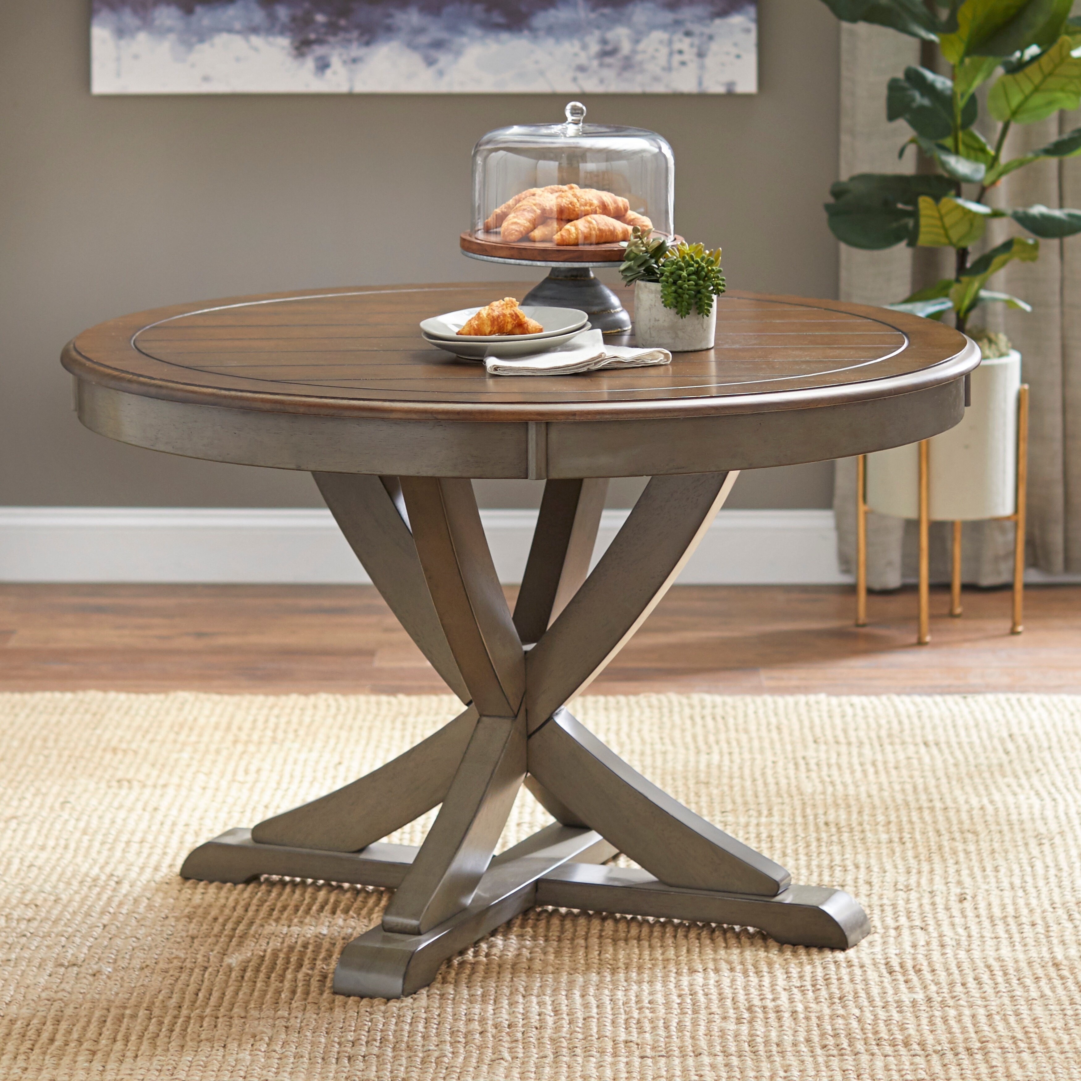 Simple Living Vintner Country Style Round Dining Table