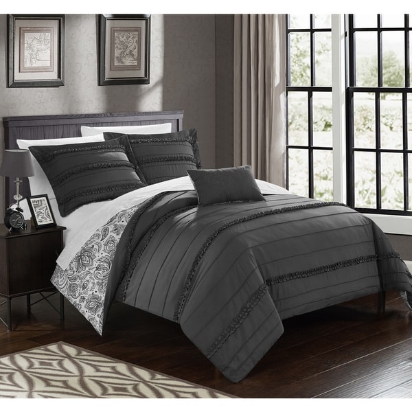 Silver Orchid O'Hara Grey Duvet Cover 4 Piece Set. Opens flyout.