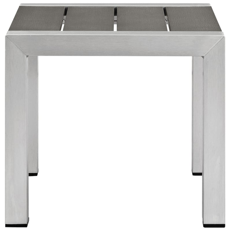 Beach Outdoor Patio Aluminum Side Table - Grey