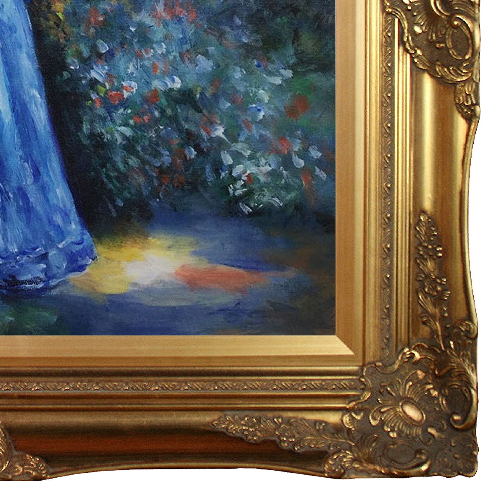 La Pastiche Pierre-Auguste Renoir 'Woman in a Blue Dress, Standing in the Garden of St. Cloud' Hand Painted Framed Canvas Art - Bed Bath & Beyond - 12381849 La Pastiche Pierre-Auguste Renoir 'Woman in a Blue Dress, Standing in the Garden of St. Cloud' Hand Painted Framed Canvas Art - Bed Bath & Beyond - 12381849