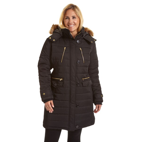 puffer hooded coat womens