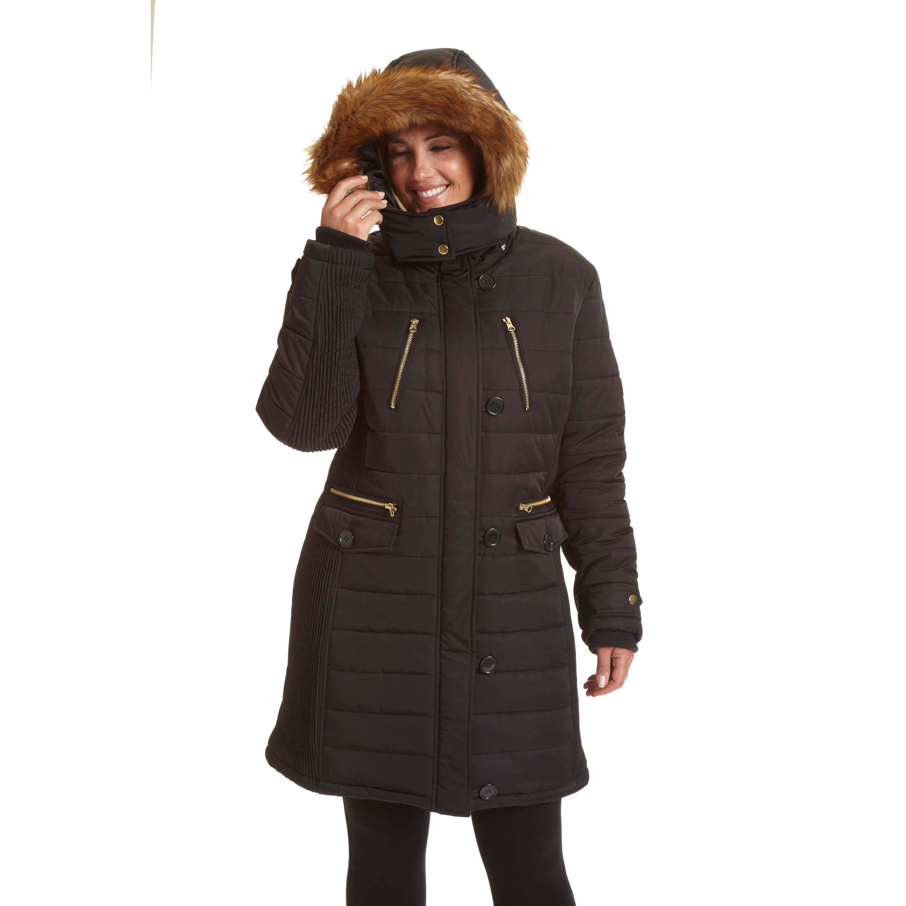 women's plus size long puffer coat