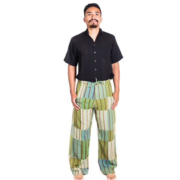 Handmade Hemp/ Cotton Blend Men's Funky Stripe Pants (Nepal) - Free ...