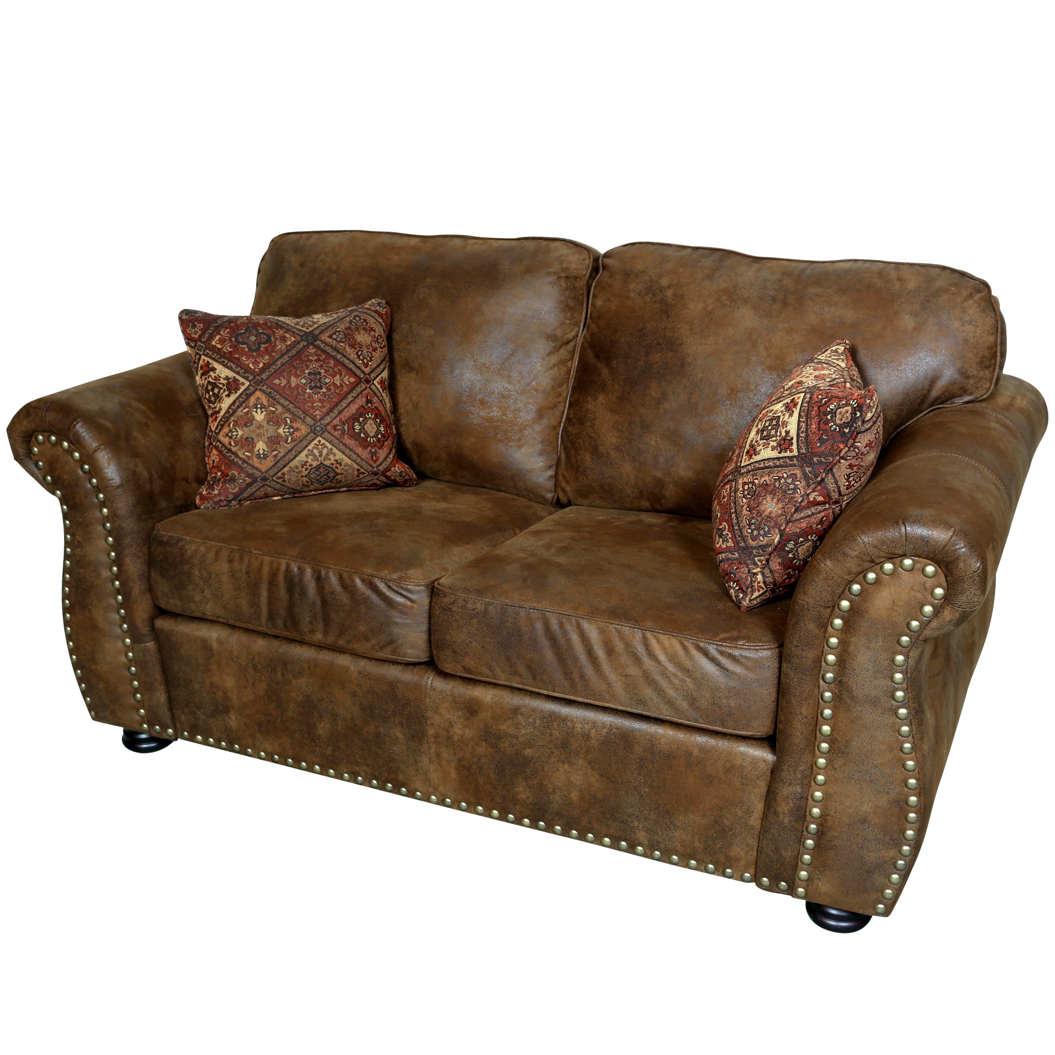 Shop Porter Elk River Faux Suede Leather Microfiber Living Room