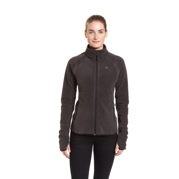 Shop Champion Women's Textured Fleece with Active Knit Mock Turtleneck ...