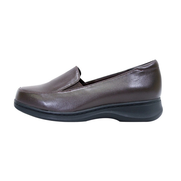 womens wide width black loafers