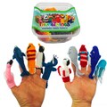 ThumbThings 10 Handmade Finger Puppets : Flamingo, Dolphin, Fish, Penguin, Walrus, Spoonbill, Whale, Whale, Jellyfish (Peru)
