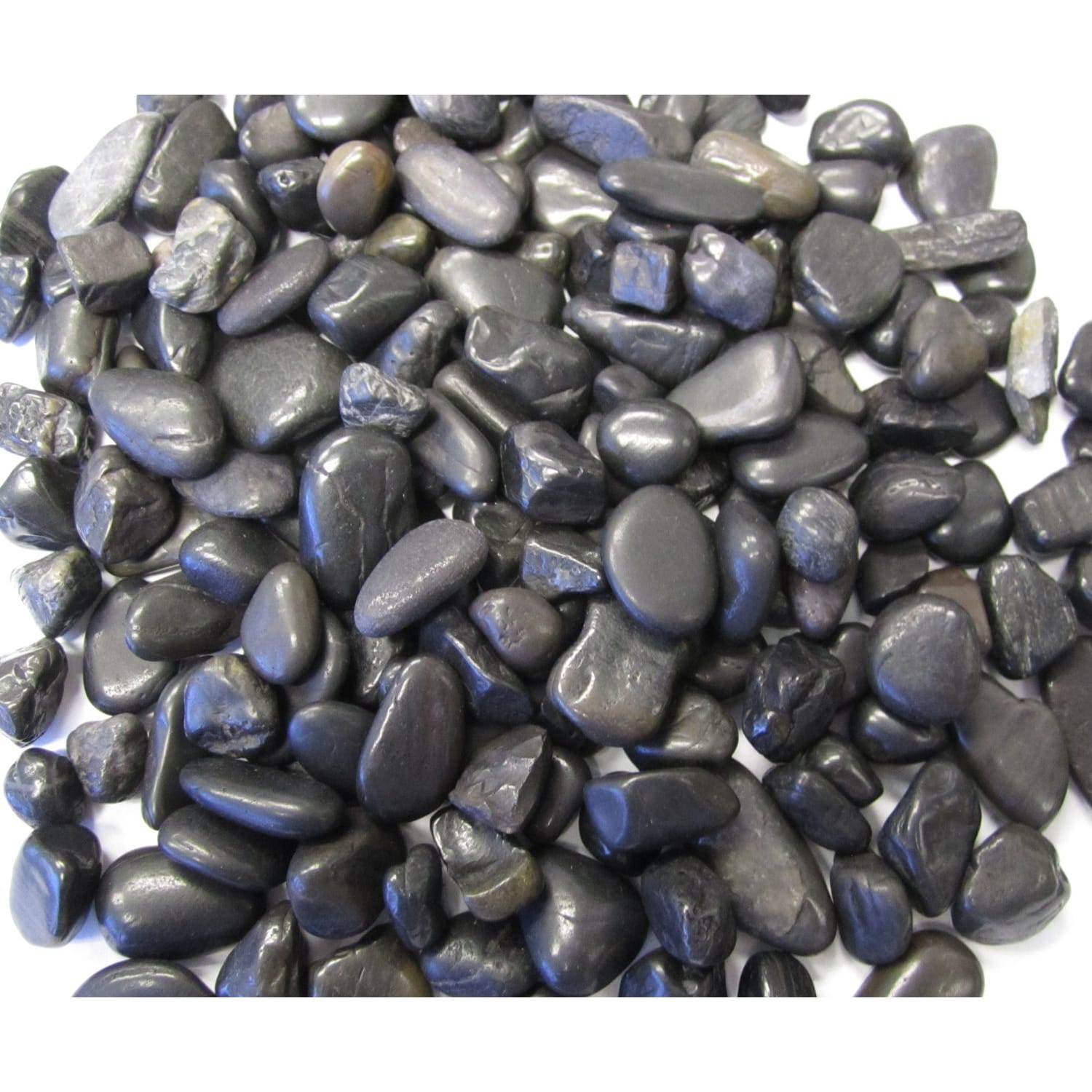 black polished pebbles bulk bag