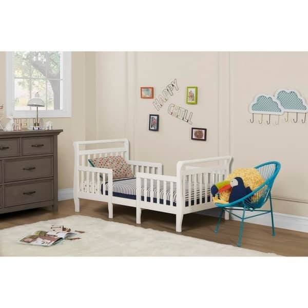 Dream On Me Emma White 3 In 1 Convertible Toddler Bed Overstock 12383083