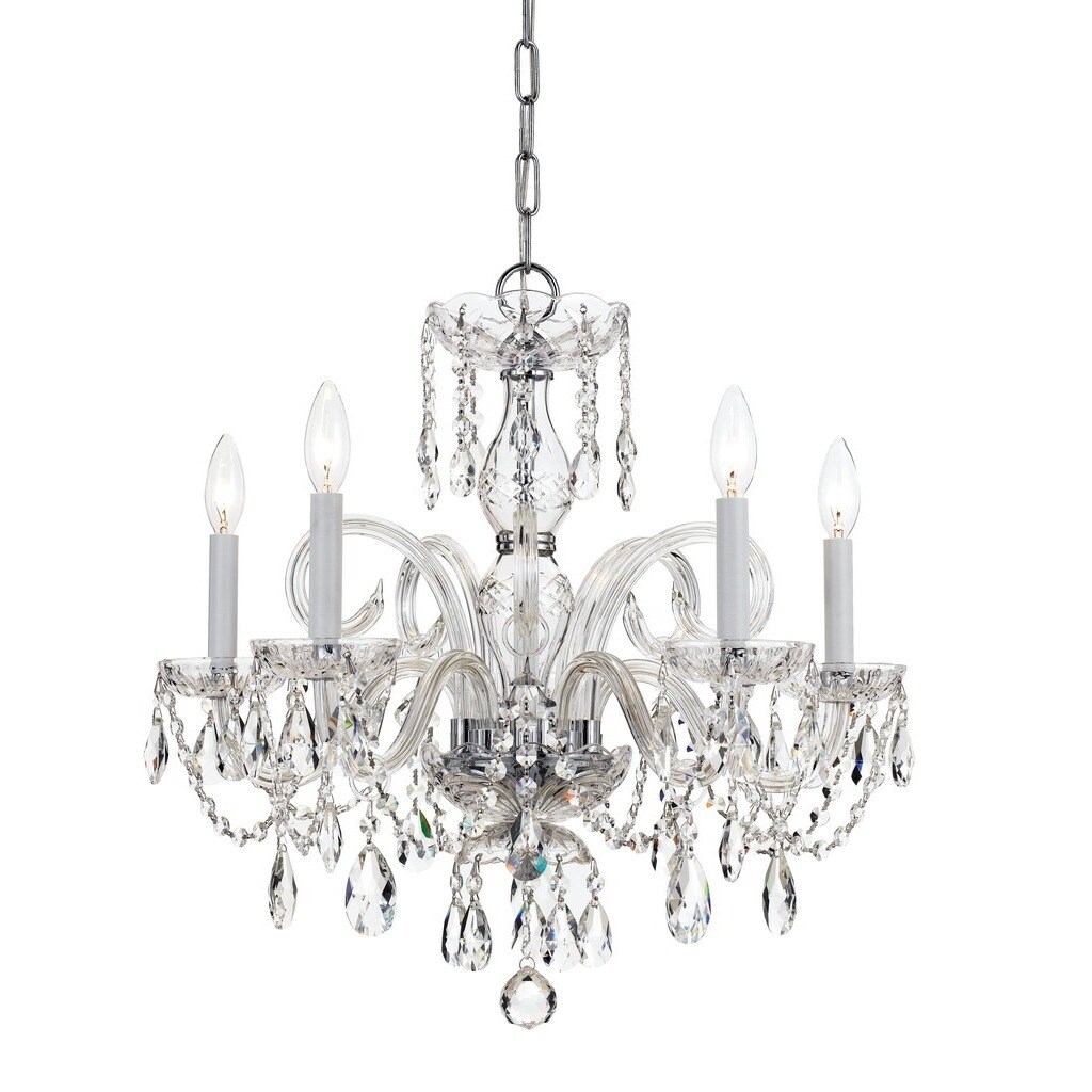 Crystorama Traditional 5-light Polished Chrome Chandelier - Chandeliers For Bedrooms by Overstock.com