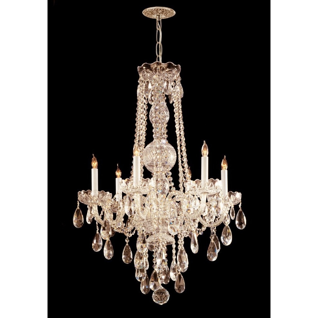 Crystorama Traditional 6-light Polished Brass Chandelier - Chandeliers For Bedrooms by Overstock.com