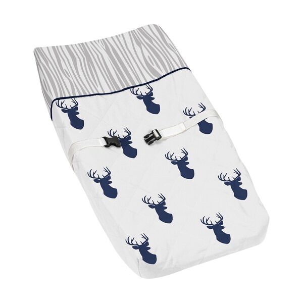 Sweet Jojo Designs Navy and White Woodland Deer Changing Pad Cover ...