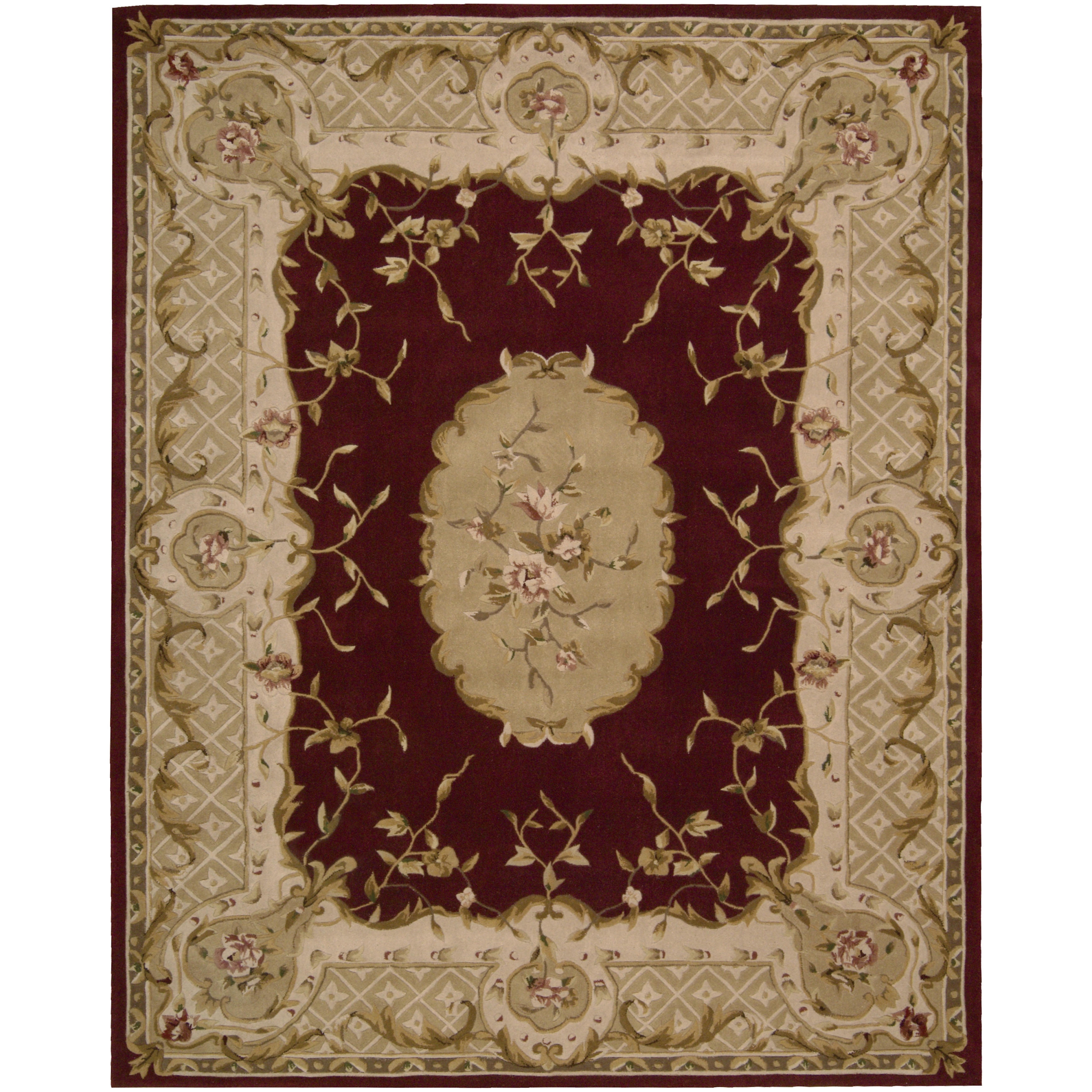 Nourison Heritage Savannerie Burgundy Area Rug (5'6 x 8'6) - 5'6" x 8'6"