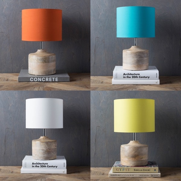Rustic Ongar Table Lamp with Natural Finish Wood/Metal Base