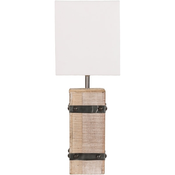 Shop Rustic Opal Table Lamp with White Washed Wood/Metal ...