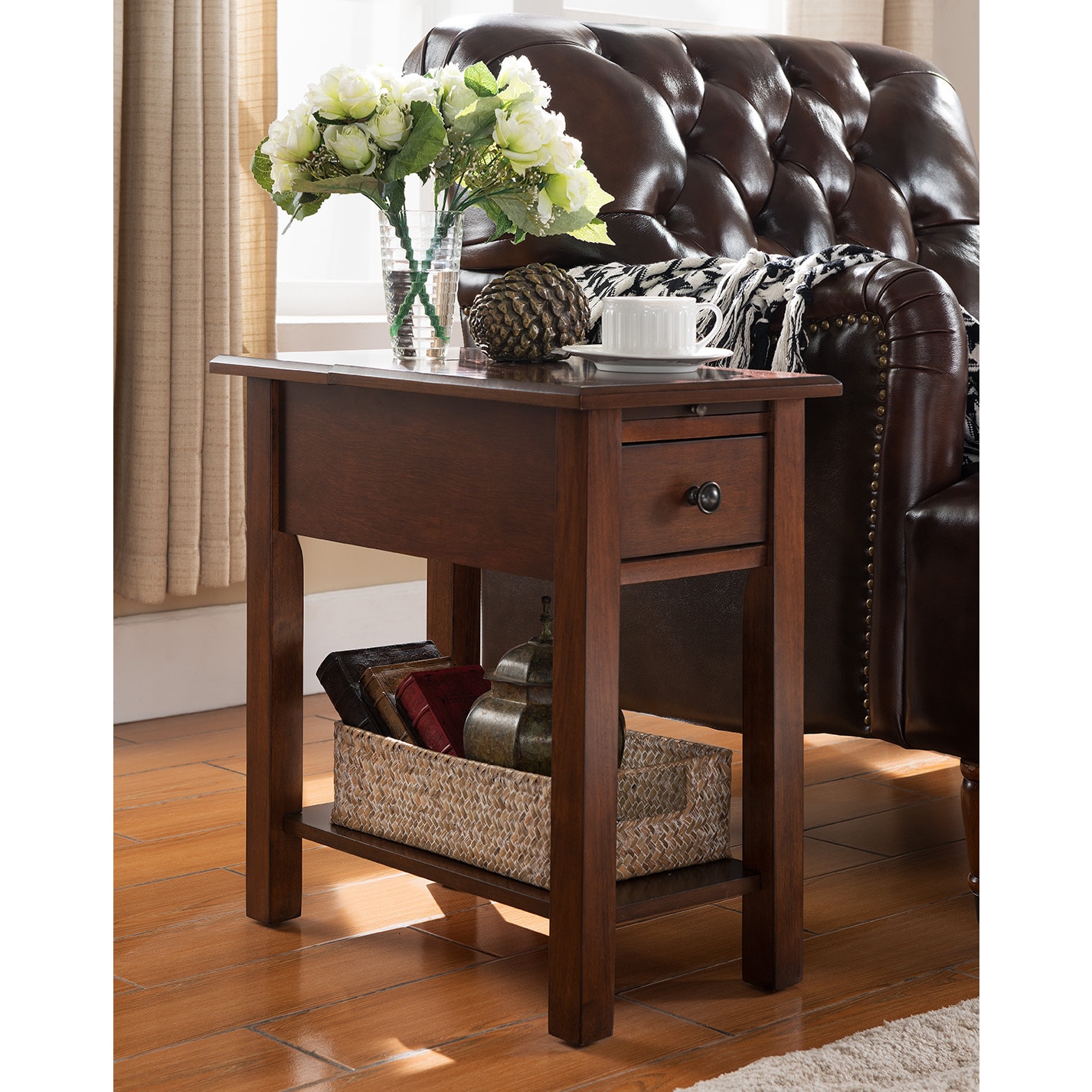 Copper Grove Ballingall Espresso Side Table With Charging Station