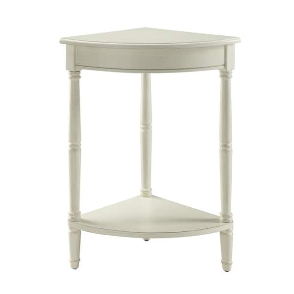Shop Corrine Antique White Corner Table Overstock 12384052