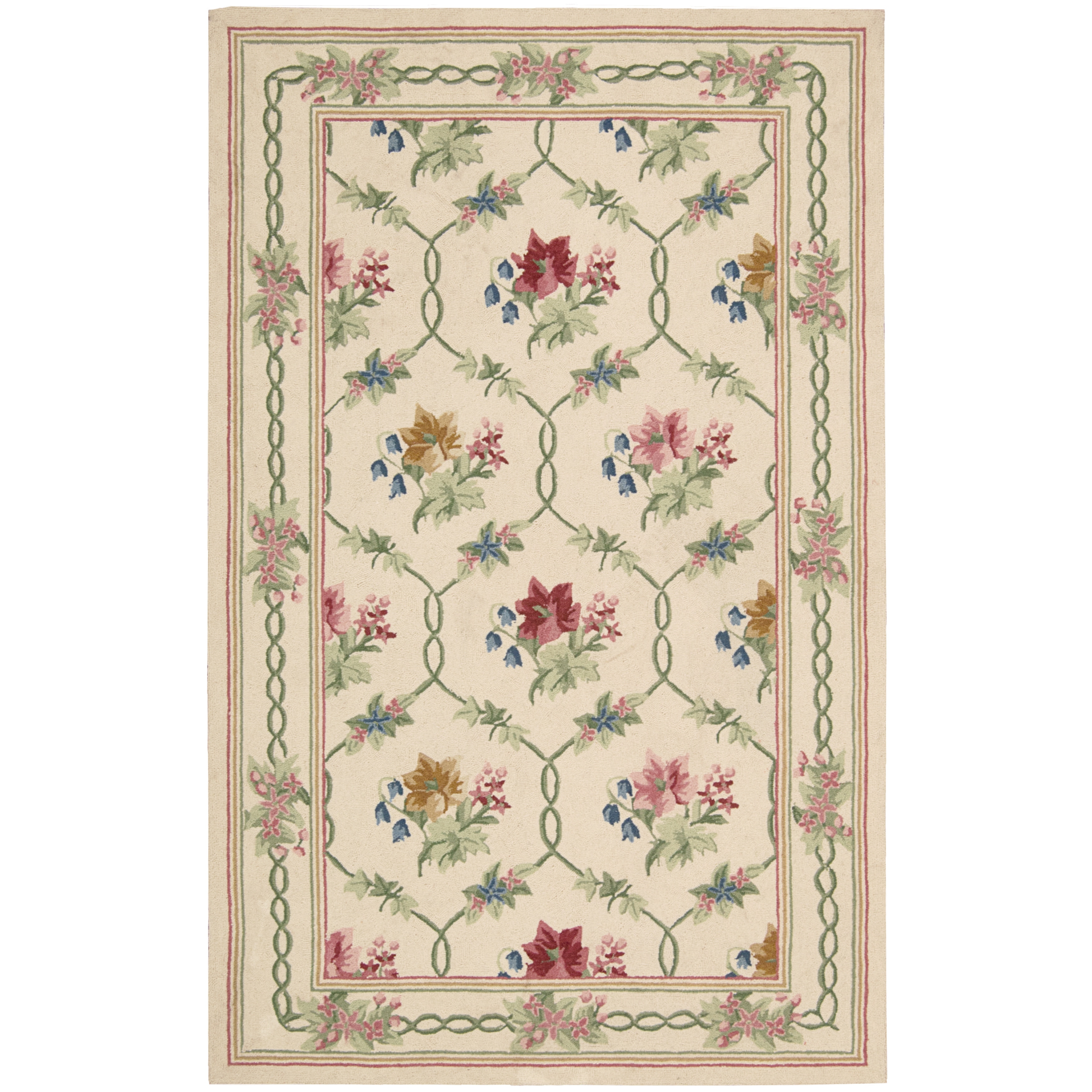 Nourison Lattice Victorian Shabby Chic Floral Area Rug