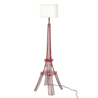 Euro Style Collection Paris Eiffel Tower Floor Lamp-Red