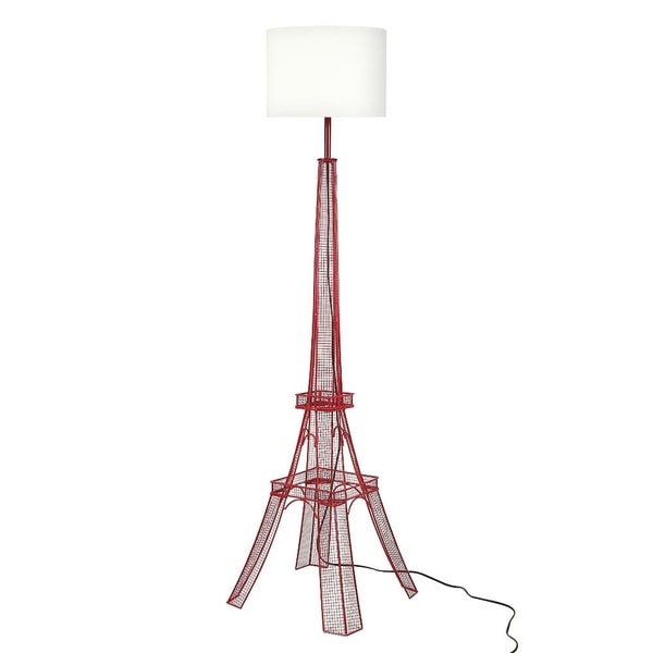 Euro Style Collection Paris Eiffel Tower Floor Lamp-Red