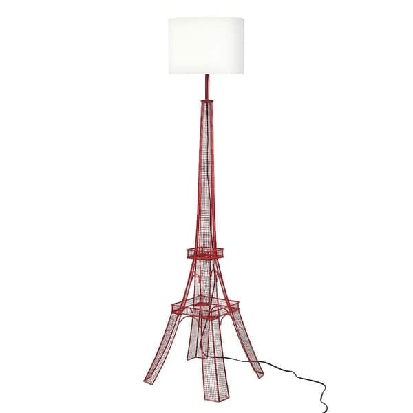 Euro Style Collection Paris Eiffel Tower Floor Lamp Red