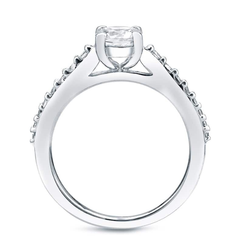 Auriya Platinum 1 carat TW Round Diamond Engagement Ring Set