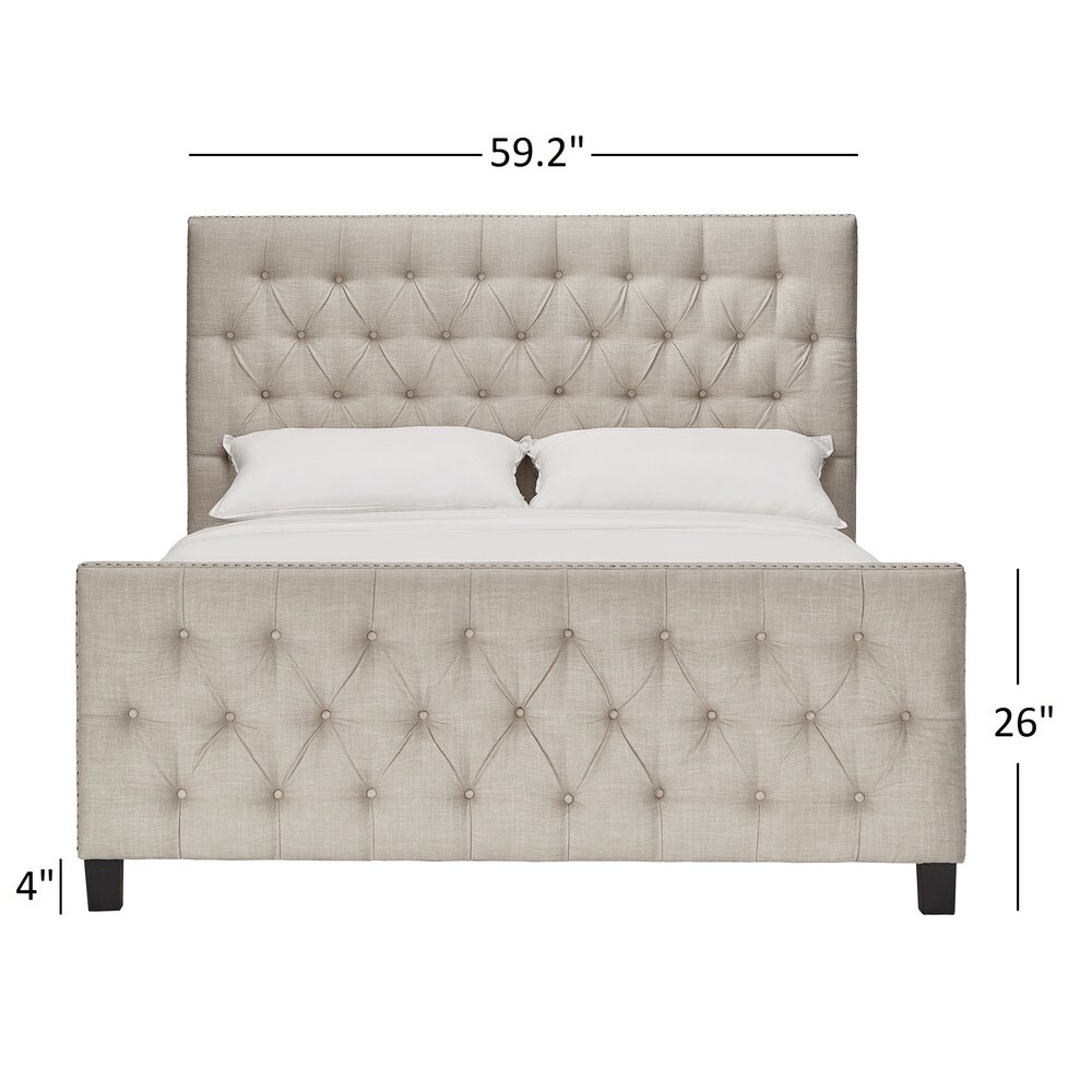 Isolde wingback best sale upholstered panel bed